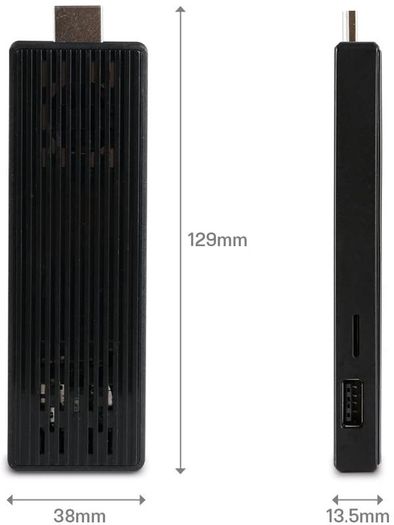 Mini Desktop PC Stick, (Black) - (Intel Quad Core Z8350 1.44GHz Processor (1.92GHz Boost), 2 GB RAM, 32GB eMMC Storage, Windows 10 Home)