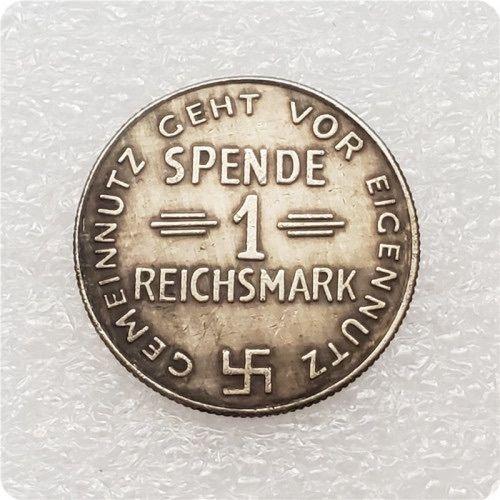 Ww2 Mark German Coin  Hitler Luftwaffe Swastika Nazi Warplane  Reichsmark