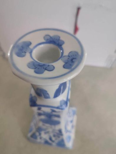 Vintage Blue and White Delft Candlestick