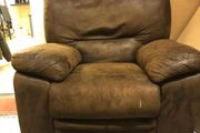 Brown Leather One-Seater Sofa