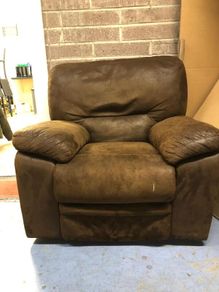 Brown Leather One-Seater Sofa