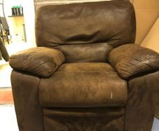 Brown Leather One-Seater Sofa