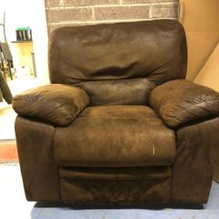 Brown Leather One-Seater Sofa