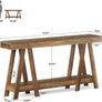 140 cm Rustic Farmhouse Console Table with Lower Storage Shelf, Light Oak Brown Hallway & Entryway Table Image 2