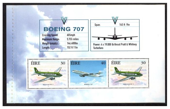 1999 Ireland Commercial Aviation Commemorative Stamp Booklet Mint Never Hinged (MNH). Hibernian HB77. Scanned images of panes included but item is compete booklet