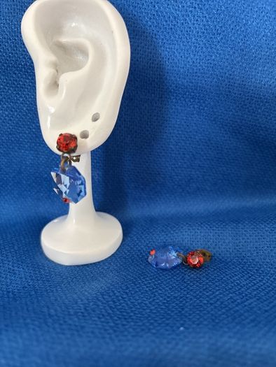 Earrings - Lampwork Beads and Antiqued Brass