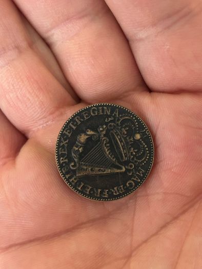 Reproduction coin William & Mary 1693 Halfpenny - Irish Coins original with big money