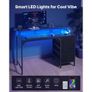 120 cm Computer Desk with Smart LED Lights and Power Outlets, Gaming Office Desk with 4 Large Drawers, Monitor Stand, Study Work for Home Office Image 2