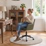 Office Chair PU Leather 360 Rotatable Height Adjustable Green Image 7