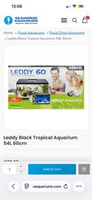 AQUAEL leddy black tropical aquarium 54L 60cm
