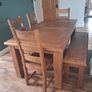 Dining table, chairs and bench Image 4