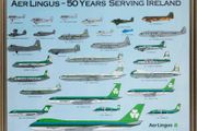 Rare 1986 Aer Lingus Golden Jubilee Framed Lithograph Poster