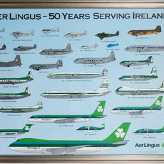 Rare 1986 Aer Lingus Golden Jubilee Framed Lithograph Poster
