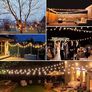 NEW | LED Outdoor String Lights Mains Powered with Plastic Bulbs, 30FT Garden Patio String Lights Outdoor Festoon Lights with 16 1 E12 Bulbs for Indoor & Outdoor Decor Wedding Patio Cafe Party Image 3