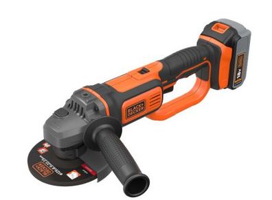 Black & Decker 18V Cordless Angle Grinder + 4.0 Ah Li-ion battery + Charger