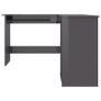 L-Shaped Corner Desk High Gloss Grey 120x140x75 cm Chipboard Image 4
