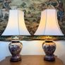 Pair of Satsuma Style Table Lamps with Shades Image 7