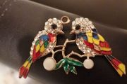 birds rhinestone  pendant