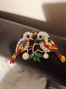 birds rhinestone  pendant