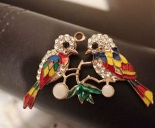 birds rhinestone  pendant