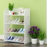 BRAND NEW 4 Tiers Hollow Out Shoe Rack Stand Storage Organiser Shelf - White Image 6