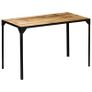 Dining Table Solid Rough Mange Wood and Steel 120 cm Image 4