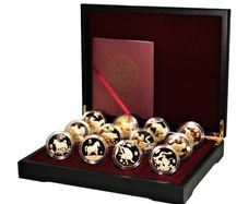 Astrology Zodiac Chinese Lunar animal year 24ct Gold Plated Proof Piedfort quality coins set