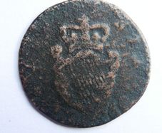 1754 George II Irish Hibernia Half-Penny Coin
