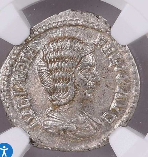 Roman Coin - Julia Domna Denarius - NGC Graded CH AU