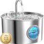 Cat Water Fountain for Drinking: Stainless Steel Cat Fountain - 2.2L Water Fountain Cat Bowl - Pet Water Fountain - Cat Drinking Fountain - Visible Water Level Cat Water Dispensers Image 2
