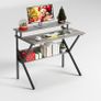 70cm Computer Desk, Home Office Desk for Home, Small Desk for Spaces, GreyOak Small Table with Monitor Stand Image 6