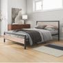 4ft6 Double Bed Frames with Wood Headboard Image 8