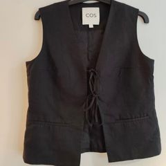 COS Black Tie-Front Waistcoat, EUR 38 / UK 10
