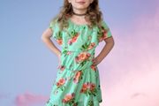 Green Off-the-Shoulder Dress for Girls
