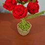 Handmade Crochet Rose Plant Image 3