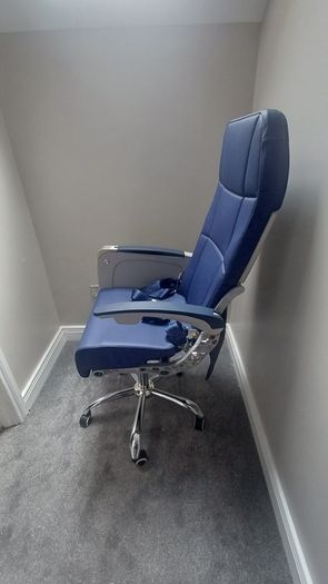 Airbus A320/A321 Aircraft Seat Swivel Office Chair | Genuine Airline Seat with Tray Table & Life Jacket
