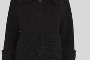 Maje black curly faux fur  jacket