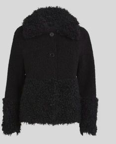 Maje black curly faux fur  jacket