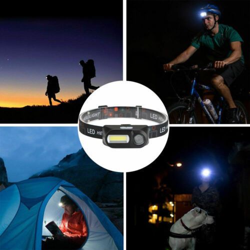 6 Modes USB Rechargeable COB LED Headlamp Headlight Light Torch Flashlight