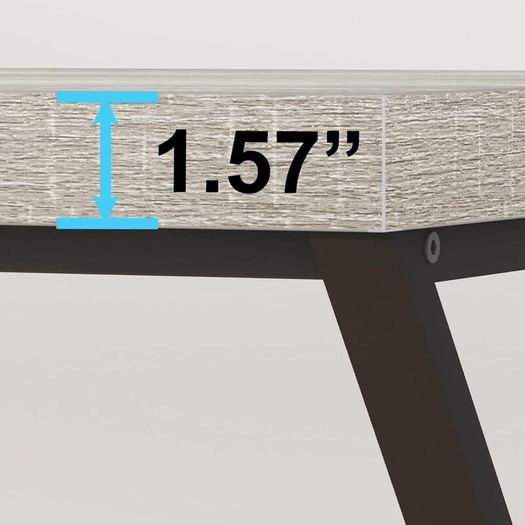 Gray Computer Desk Modern Writing Study for Home Office Industrial Wooden Metal Executive Work Simple Pc Gaming Laptop Workstation Table in Bedroom Light Grey Oak 140 CM