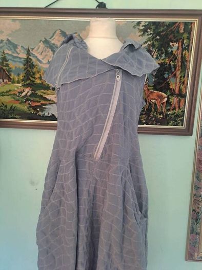 My Soul designer barrel shape grey dress with pockets