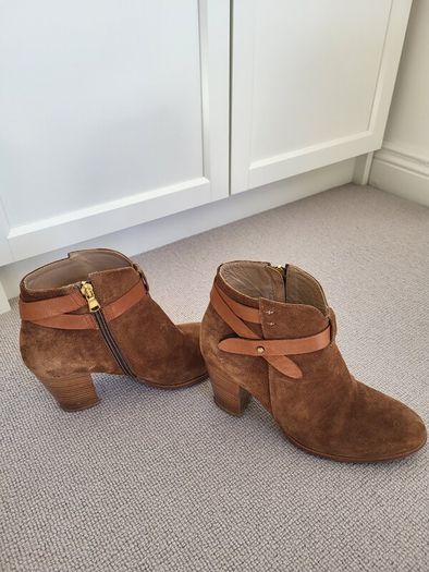 Brown suede ankle boots