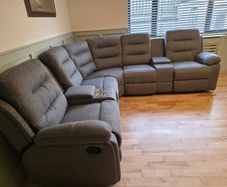 New Apollo Grey Fabric Corner Sofas