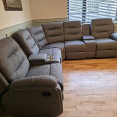 New Apollo Grey Fabric Corner Sofas