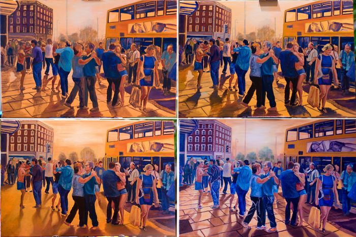 Original Oil Painting - Salsa Afternoon on Burgh Quay