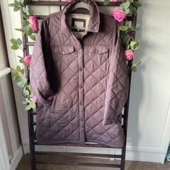 jacket fat face shacket quilted size 14 plum/ brown shade