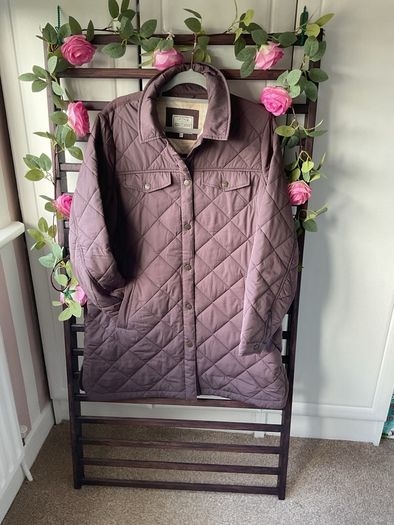 jacket fat face shacket quilted size 14 plum/ brown shade