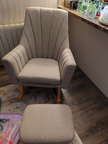 Rocking arm chair and foot stool