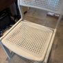 Rattan kitchen chair. Solid wood. Painted grey. Image 3
