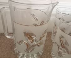 Cerve Glass Covetro Gold Wheat Set Made in Italy c1950s